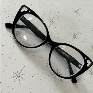 Black Cat Eye Frames with Hearts